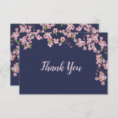 Cherry Blossoms 's nachts bedankje Aankondiging (Voorkant / Achterkant)