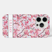 Cherry Blossoms Sakura Monogrammed Case-Mate iPhone Case (Achterkant (horizontaal))