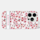 Cherry Blossoms Sakura Pattern Monogrammed Case-Mate iPhone Case (Achterkant (horizontaal))