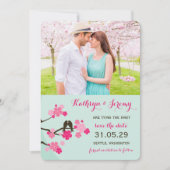 Cherry Blossoms Sakura Tortelduifjes Save The Date (Voorkant)