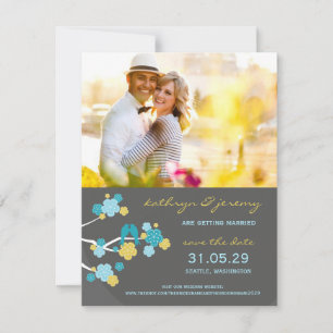 Cherry Blossoms Sakura Tortelduifjes Save The Date Kaart