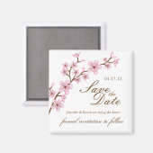 Cherry Blossoms Save the Date Wedding Magnet (Voorkant / Achterkant)