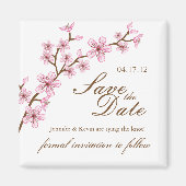 Cherry Blossoms Save the Date Wedding Magnet (Voorkant)