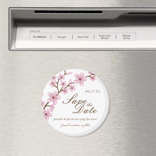 Cherry Blossoms Save the Date Wedding Magnet (Insitu (Vaatwasser))