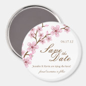 Cherry Blossoms Save the Date Wedding Magnet (Voorkant / Achterkant)