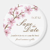 Cherry Blossoms Save the Date Wedding Magnet (Voorkant)