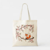 Cherry Blossoms & Schattige Fox – Artistic Budget  Tote Bag (Achterkant)