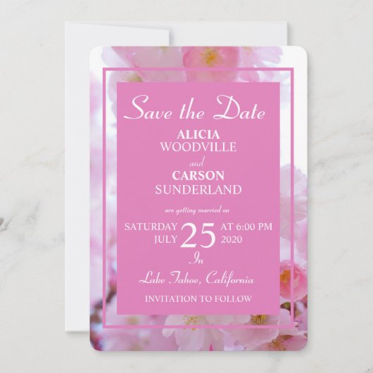 Cherry Blossoms Sla de datum op Kaart (Voorkant)