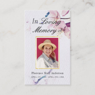 Cherry Blossoms Sympathy Memorial Fotokaart Visitekaartje