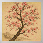 Cherry Blossoms - Traditional Japanese Art Style Poster (Voorkant)