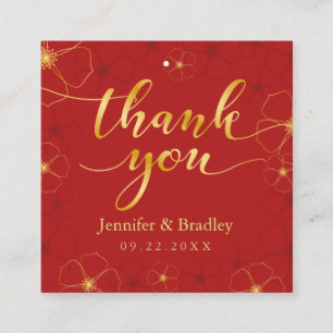 Cherry Blossoms Trouwgunst Label   Aangepaste kleu