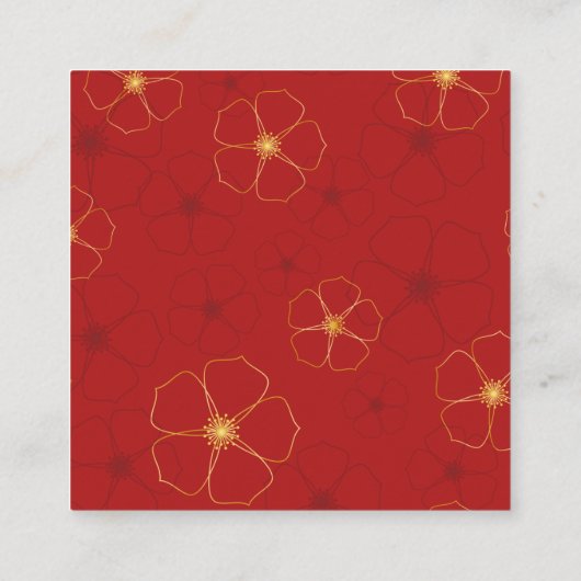 Cherry Blossoms Trouwgunst Label | Aangepaste kleu (Achterkant)