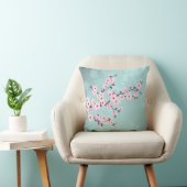 Cherry Blossoms Turquoise Monogram Kussen (Stoel)