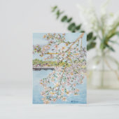 Cherry Blossoms Washington DC Painterly Watercolor Briefkaart (Staand voorkant)