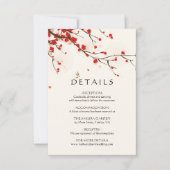 Cherry Blossoms Waterverf Bloemen Bruiloft Details Kaart (Voorkant)