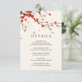 Cherry Blossoms Waterverf Bloemen Bruiloft Details Kaart (Staand voorkant)