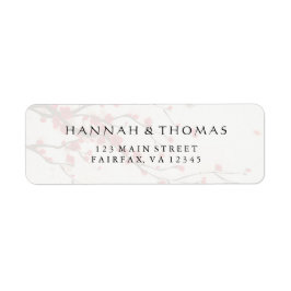 Cherry Blossoms Waterverf Bloemen Retouradres Etiket