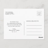 Cherry Blossoms Waterverf Bruiloft Dank u Briefkaart (Achterkant)