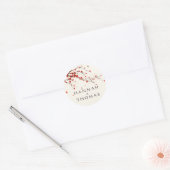 Cherry Blossoms Waterverf Bruiloft Gepersonaliseer Ronde Sticker (Envelop)