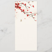 Cherry Blossoms Waterverf Bruiloft Menu (Achterkant)