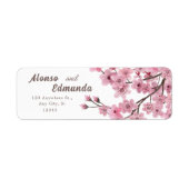 Cherry Blossoms Waterverf Floral gepersonaliseerd Etiket (Voorkant)
