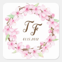 Cherry Blossoms Waterverf Trouwstickers