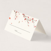 Cherry Blossoms Waterverf Trouwtafel Plaats Kaart (Voorkant)