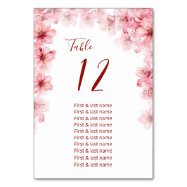 Cherry Blossoms Wedding Seating Chart Kaart