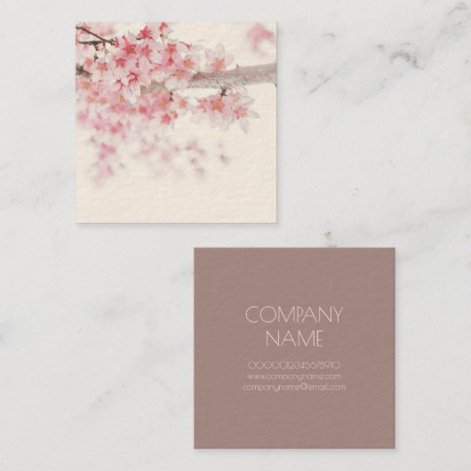 CHERRY BLOSSOMS ZEN FLORAAL VISITEKAARTJE (Voorkant / Achterkant)