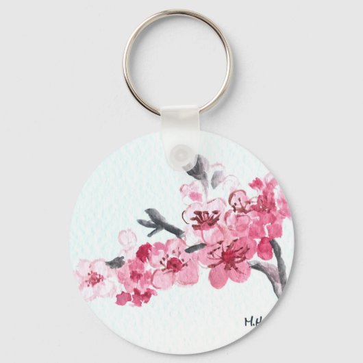 Cherry blosspiroze bloemen sleutelhanger (Voorkant)