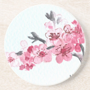 Cherry blosspiroze bloemen zandsteen onderzetter