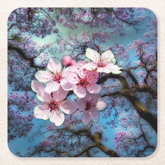 Cherry blossum kartonnen onderzetters (Voorkant)