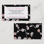  Cherry Blossum - zwart en Bleek roze Visitekaartje (Voorkant / Achterkant)