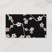  Cherry Blossum - zwart en Bleek roze Visitekaartje (Achterkant)