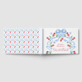 Cherry Blue Bow Baby shower Gastenboek (Volledig)