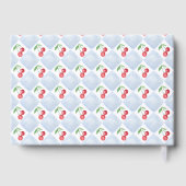 Cherry Blue Bow Baby shower Gastenboek (Achterkant)