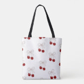 Cherry Boho Canvas tas – Esthetische Vintage (Achterkant)