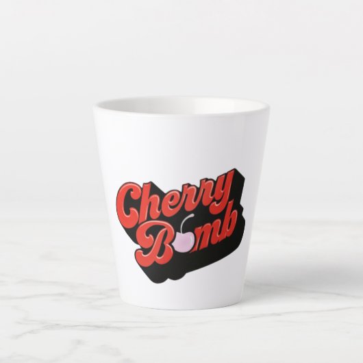 Cherry Bomb Latte-Mok Latte Mok (Voorkant)