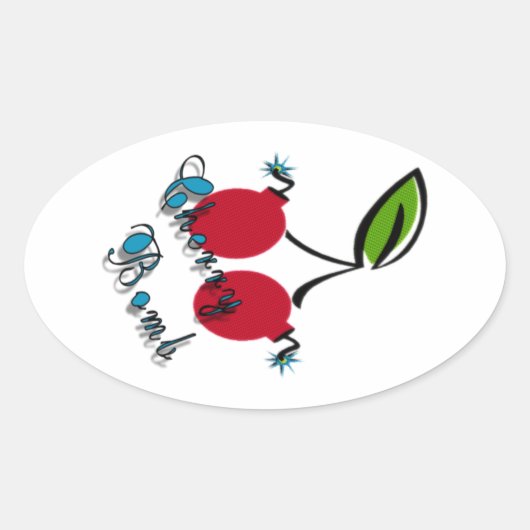 Cherry Bomb Ovale Sticker (Voorkant)