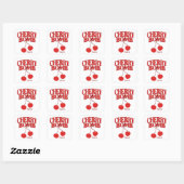 Cherry Bomb Retro Vierkante Sticker (Vel)