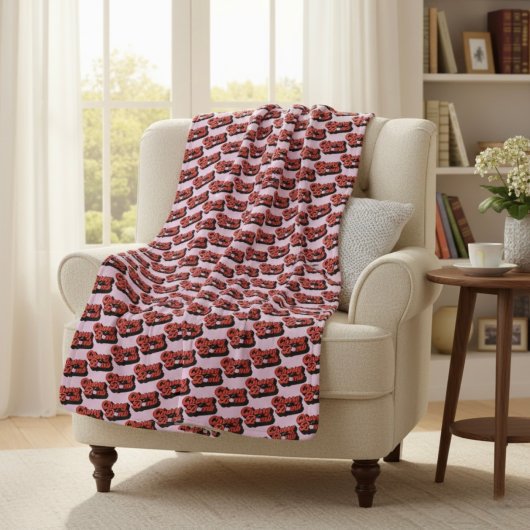 Cherry Bomb Sherpa Blanket Deken