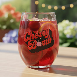 Cherry Bomb Stemless Wine Glass Wijnglas Zonder Voet