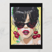 ‘Cherry Bombshell’-schilderij op een kleine print Kaart (Voorkant)