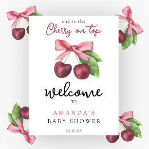 Cherry boog welkom baby shower feest poster