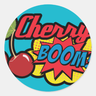 Cherry Boom!! Ronde Sticker
