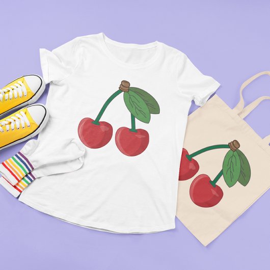 Cherry bovenaan t-shirt