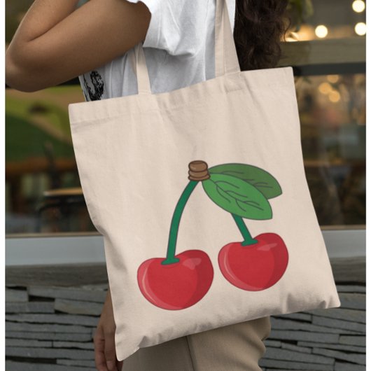 Cherry bovenaan tote bag