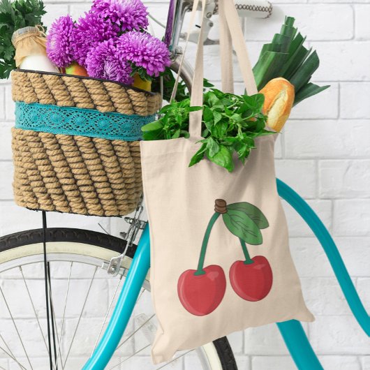 Cherry bovenaan tote bag