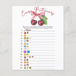 Cherry bow baby shower Emoji Pictionary spel
