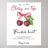 Cherry bow baby shower Fopspeen jacht spel Poster (Voorkant)